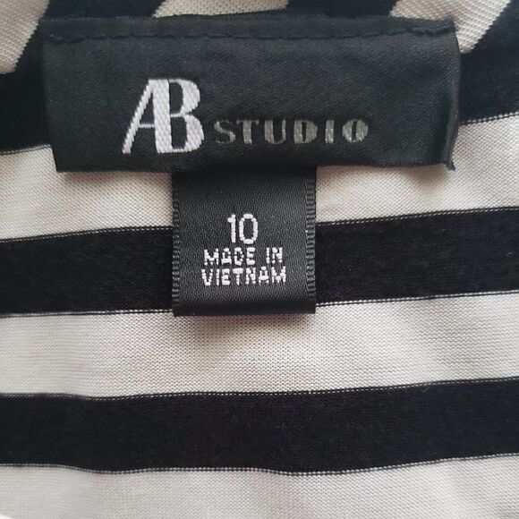 AB Studio Black & White Striped Top & Solid Black Bottom Dress - Picture 5 of 5